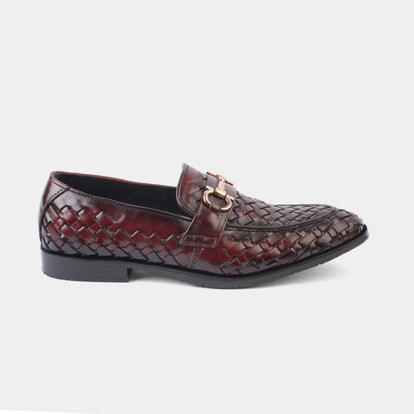 The Grand Woven Leather Tan Men Shoe Penny Loafer