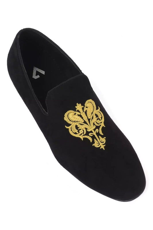 Black Velvet Slip-On Loafers